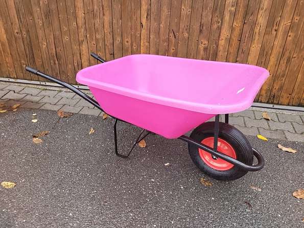 Kolečko hospodářské 120 l korba plast růžové