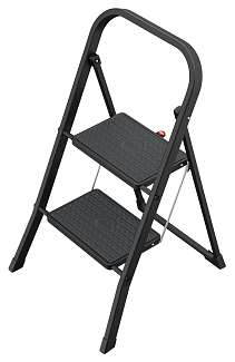 Ocelové schůdky HAILO K44 StandardLine - černé, 2-stupńové